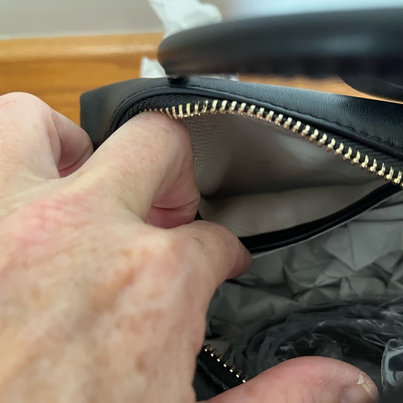 New Ted Baker London black mini purse crossbody top handles floral embellishment - Picture 7 of 14